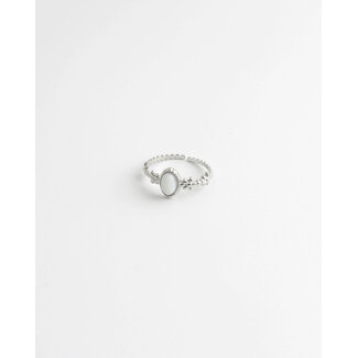 "Lise" Anillo Plata Blanco - Acero Inoxidable