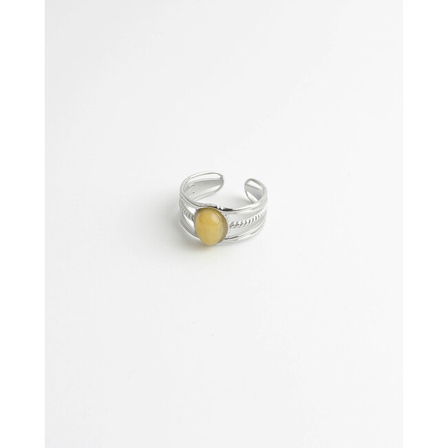 "Varia" ANILLO Plata amarillo - Acero inoxidable (ajustable)