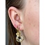 'Tirza' Boucles d'Oreilles Argent Pierre Beige - Acier Inoxydable