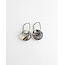 'Tirza' Earrings Silver Grey Stone  - Stainless Steel