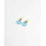 Boucles d'oreilles 'Baby Babs' bleu & doré - acier inoxydable