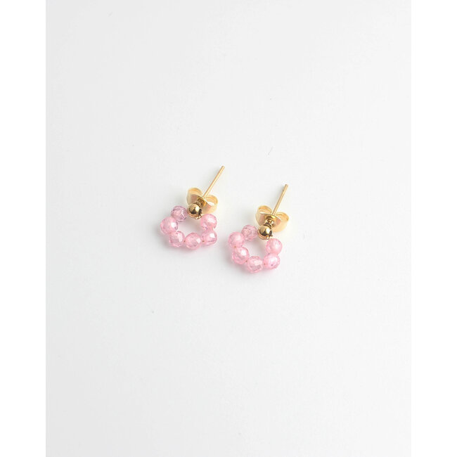 'Baby Babs' earrings Pink & gold - stainless steel