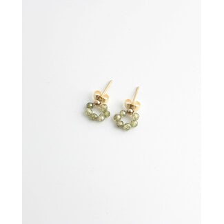 'Baby Babs' earrings Green & gold - stainless steel