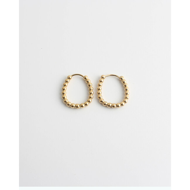 Big Dotted 'Julia' Earrings Gold - Stainless Steel