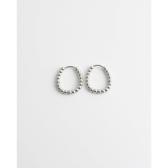 Big Dotted 'Julia' Earrings Silver - Stainless Steel