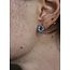 Boucles d'oreilles 'Baby Babs' bleu & doré - acier inoxydable