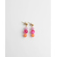 Boucles d'oreilles 'Bella' rose & orange - acier inoxydable