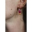 Boucles d'oreilles 'Bella' rose & orange - acier inoxydable