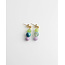 'Bella' earrings blue, purple & green - stainless steel