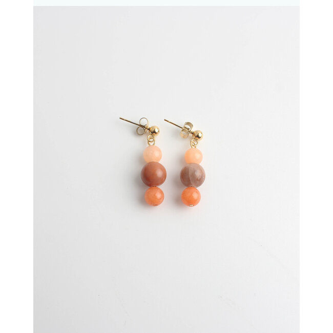 Boucles d'oreilles 'Bella' mélange d'oranges - acier inoxydable