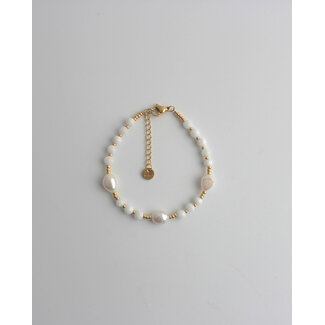 'Kira' Bracelet WHITE - Stainless steel