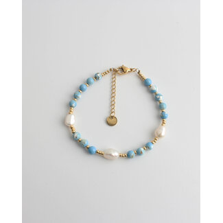 'Kira' Bracelet BLUE - Stainless steel