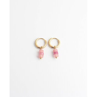'Belle' earrings Pink & Gold - stainless steel