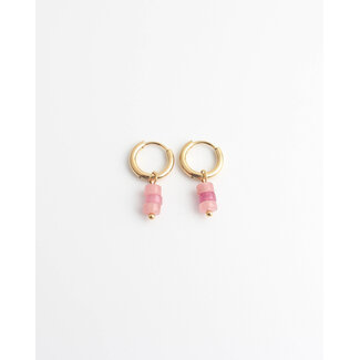 Boucles d'oreilles 'Belle' Rose & Doré - acier inoxydable