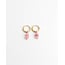 'Belle' earrings Pink & Gold - stainless steel