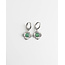 'Riley' Earrings GREEN SILVER - Stainless steel