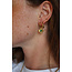'Riley' Earrings GREEN SILVER - Stainless steel