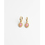 'Elina' earrings pink & gold - stainless steel