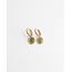 'Elina' earrings green & gold - stainless steel