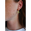 Boucles d'oreilles 'Elina' vert & argent - acier inoxydable