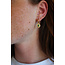 'Elina' earrings green & silver - stainless steel