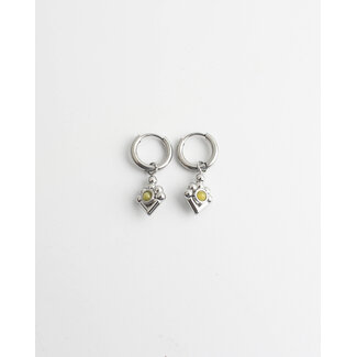 'Ellie' Boucles d'oreilles ARGENT JAUNE- acier inoxydable