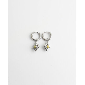 'Ellie' earrings SILVER YELLOW - stainless steel