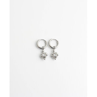 'Ellie' earrings PEARL SILVER - stainless steel