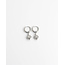 'Ellie' Boucles d'oreilles PERLE ARGENT- acier inoxydable