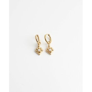 'Ellie' Boucles d'oreilles PERLE- acier inoxydable