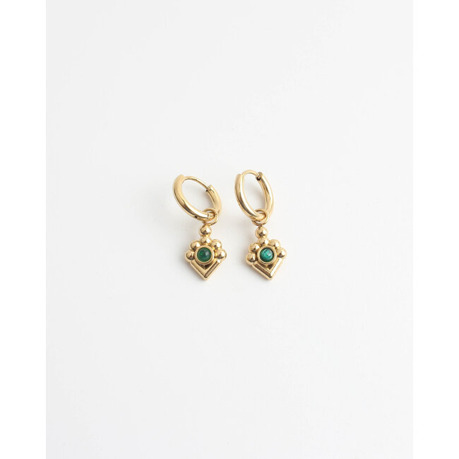 'Ellie' earrings GREEN - stainless steel