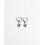 'Ellie' earrings GREEN SILVER- stainless steel