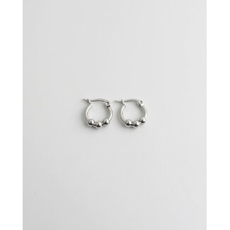 Boucles d'oreilles 'Una' argent - acier inoxydable