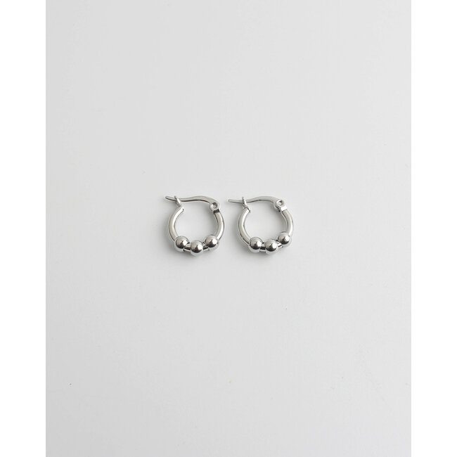 'Una' earrings silver - stainless steel