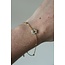 PINK flower Bracelet SILVER - stainless steel