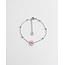 PINK flower Bracelet SILVER - stainless steel