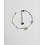 GREEN flower Bracelet SILVER - stainless steel