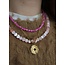 Real shell necklace Pink  - stainless steel