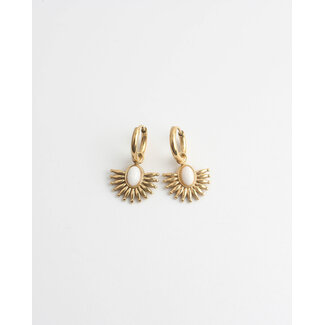 'Cecilla' earrings Gold WHITE - Stainless steel