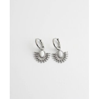 'Cecilla' earrings SILVER WHITE - Stainless steel