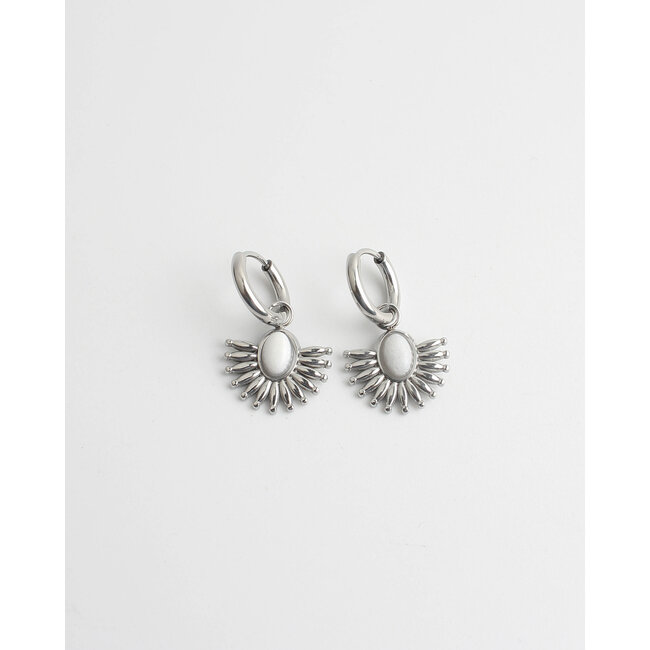 'Cecilla' boucles d'oreilles ARGENT BLANC - Acier inoxydable