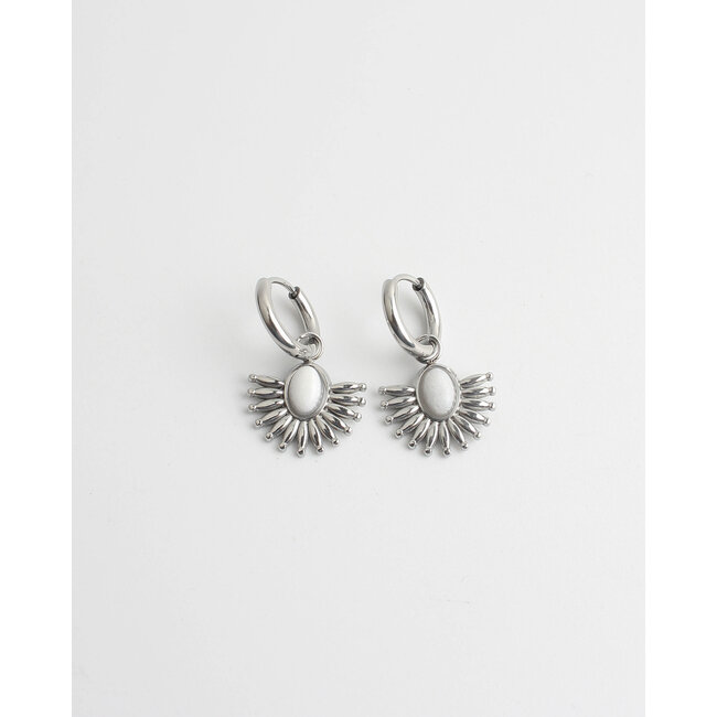 'Cecilla' earrings SILVER WHITE - Stainless steel