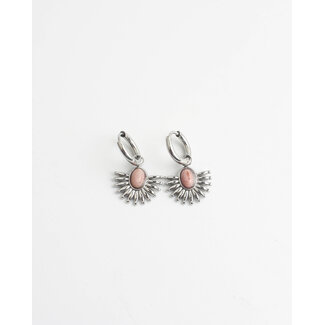 'Cecilla' earrings SILVER PINK - Stainless steel