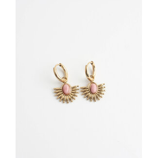 'Cecilla' earrings Gold PINK - Stainless steel