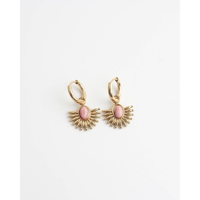 'Cecilla' earrings Gold PINK - Stainless steel