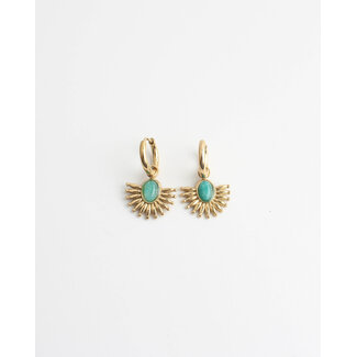 'Cecilla' earrings Gold BLUE - Stainless steel