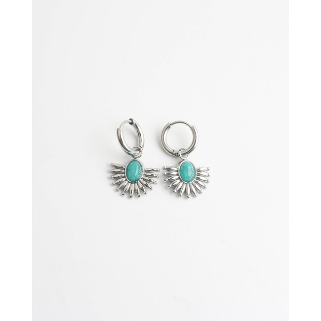 'Cecilla' earrings SILVER BLUE - Stainless steel