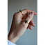 'Jolene' ring SILVER GREEN - Stainless steel (Adjustable)