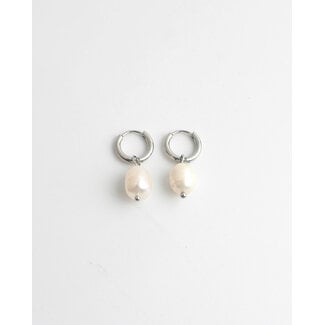 "Classic Freshwater pearl" EARRINGS SILVER - Stainless Steel