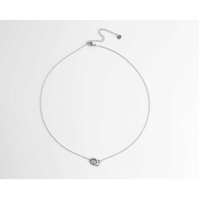 Necklace 'always together' silver - stainless steel